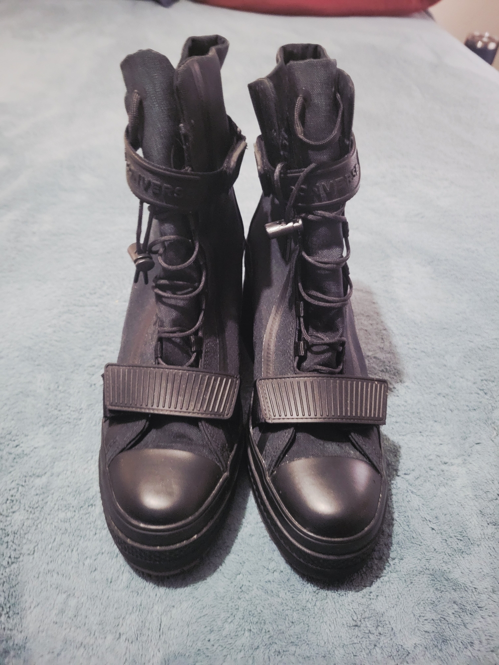 Converse Chuck Taylor All Star GR82 Extra-High Platform Boots Black 10 - Picture 2 of 6